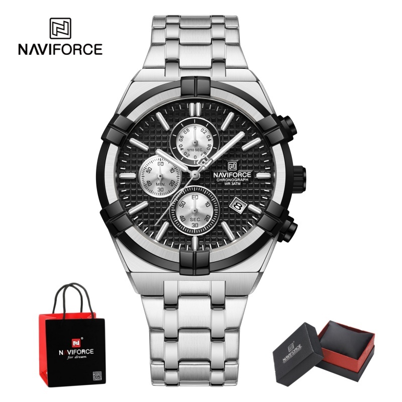 Watch Accessories - NAVIFORCE メンズ クォーツ クロノグラフ 腕時計 防水