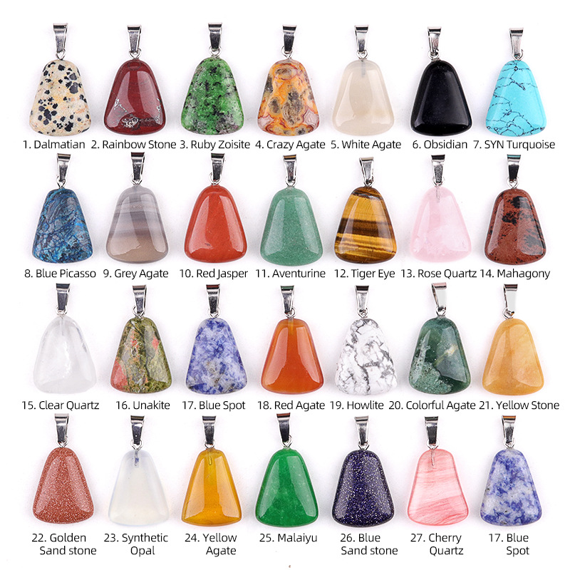 20 ピース/バッグ彫刻ホワイトクリスタル原石ペンダントクリ - Crystal Pendant Necklace Natural Stone のレビューと価格