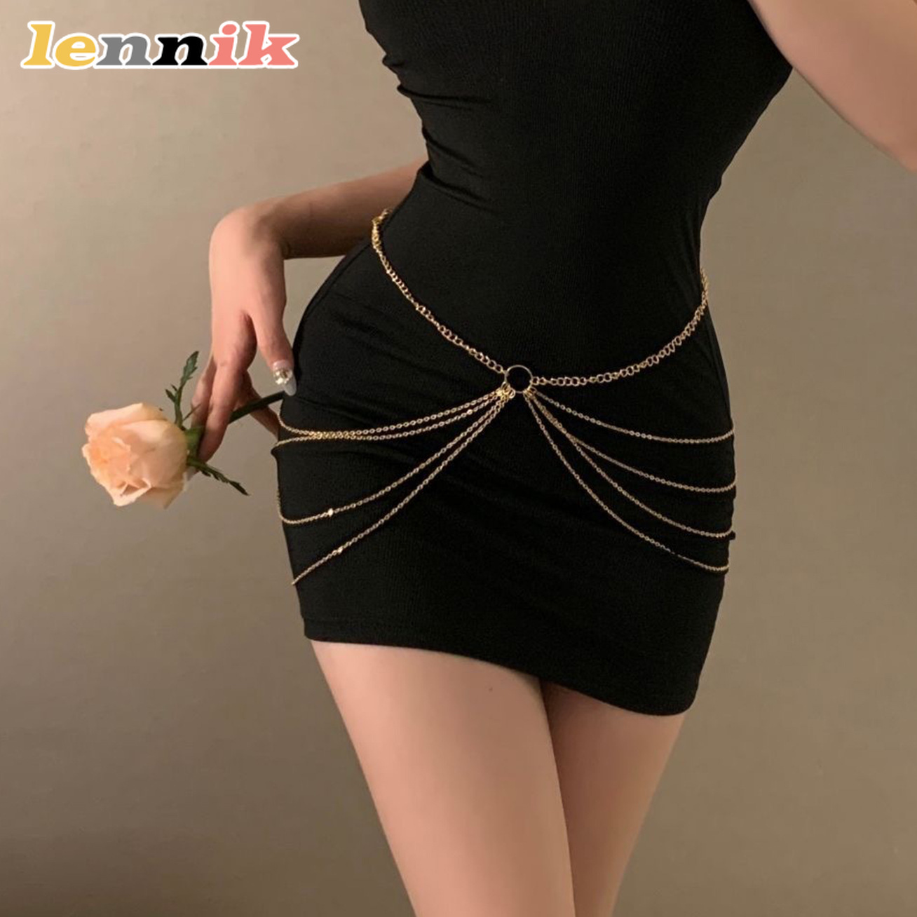 LENNIK タッセルメタル多層ウエストチェーン、女性用 3 - Body Jewelry のレビューと価格