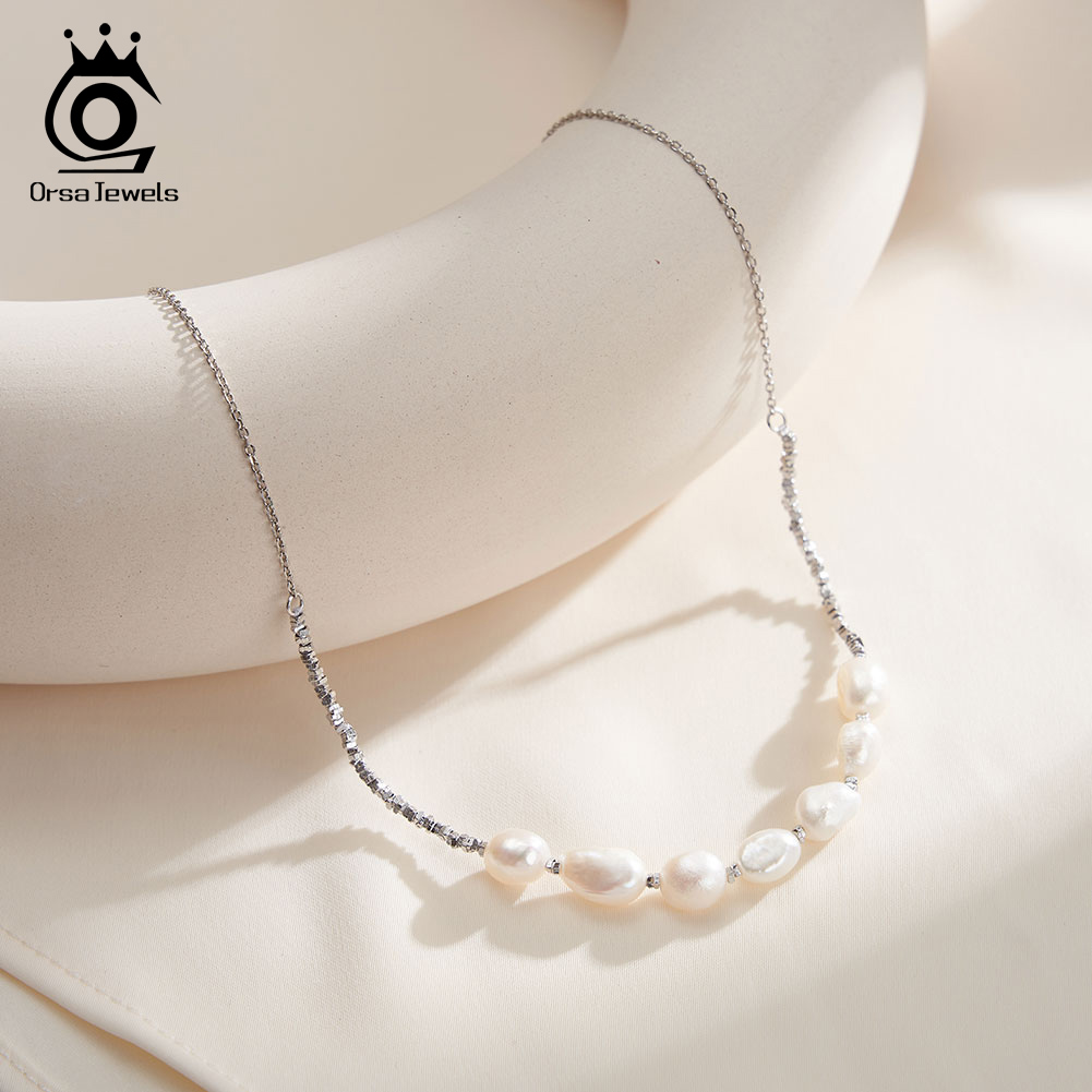 Orsa-女性用スターリングシルバーnuggetネックレス, - Pearl Choker Necklace Vintage のレビューと価格