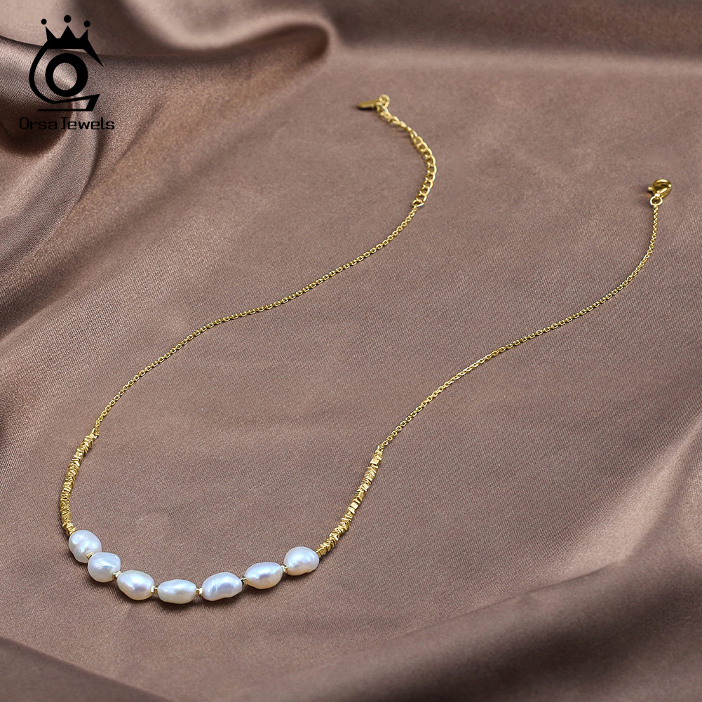 Orsa-女性用スターリングシルバーnuggetネックレス, - Pearl Choker Necklace Vintage のレビューと価格