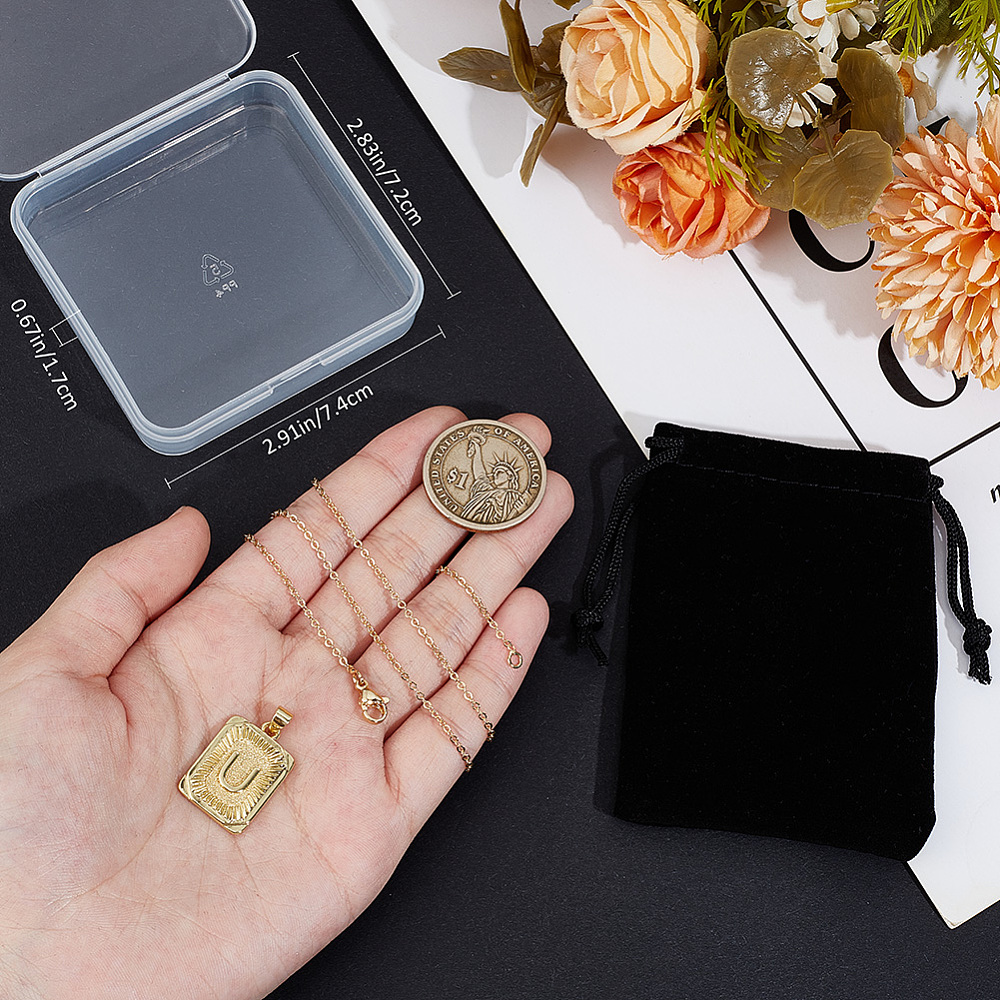 1箱1個入り、女性用イニシャルネックレス、18K金メッキ真鍮 - Initial Letter Necklace 18K Gold のレビューと価格