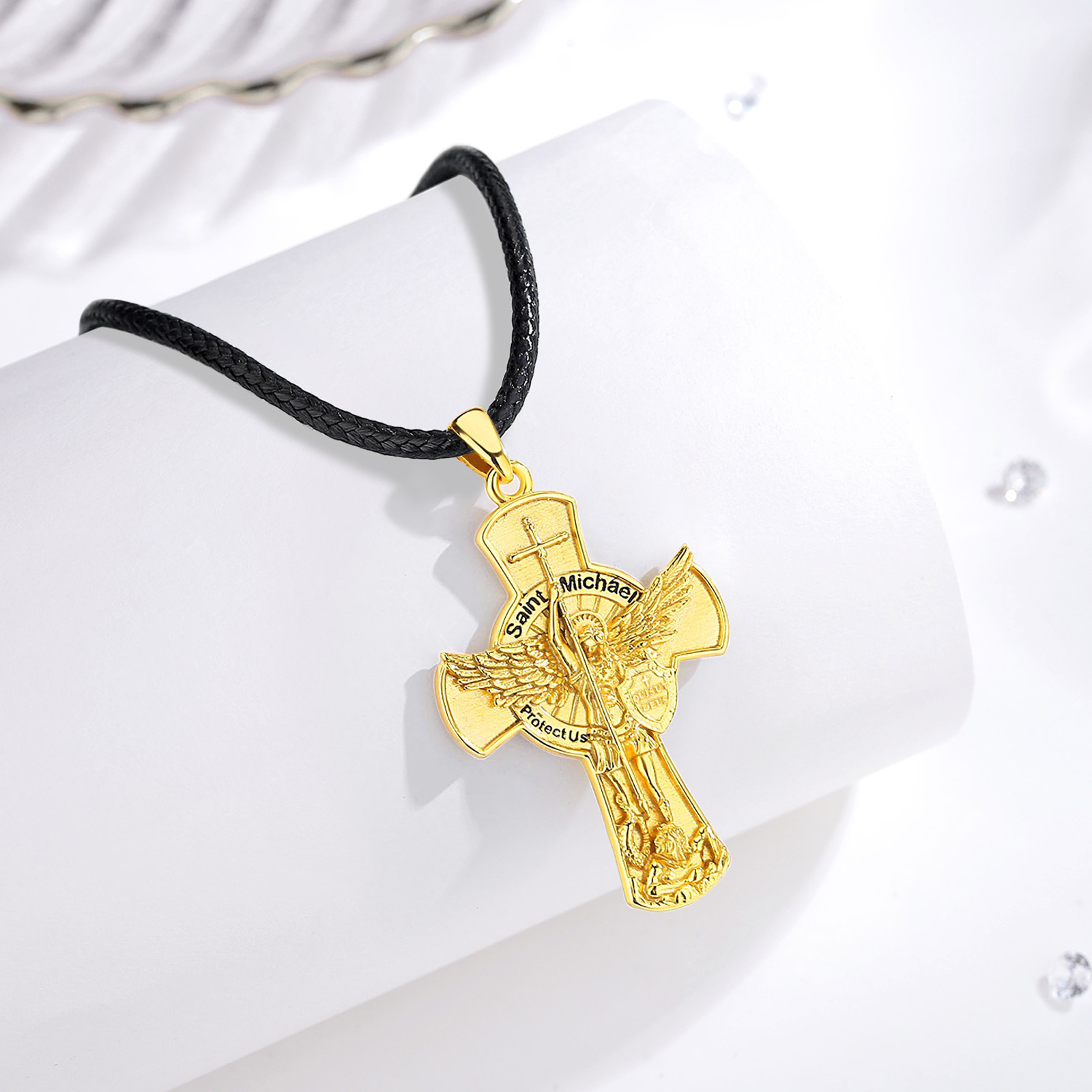 ユドラ聖ミカエル大天使ネックレス 925スターリングシルバー - 925 Sterling Silver Chain Necklace Men のレビューと価格