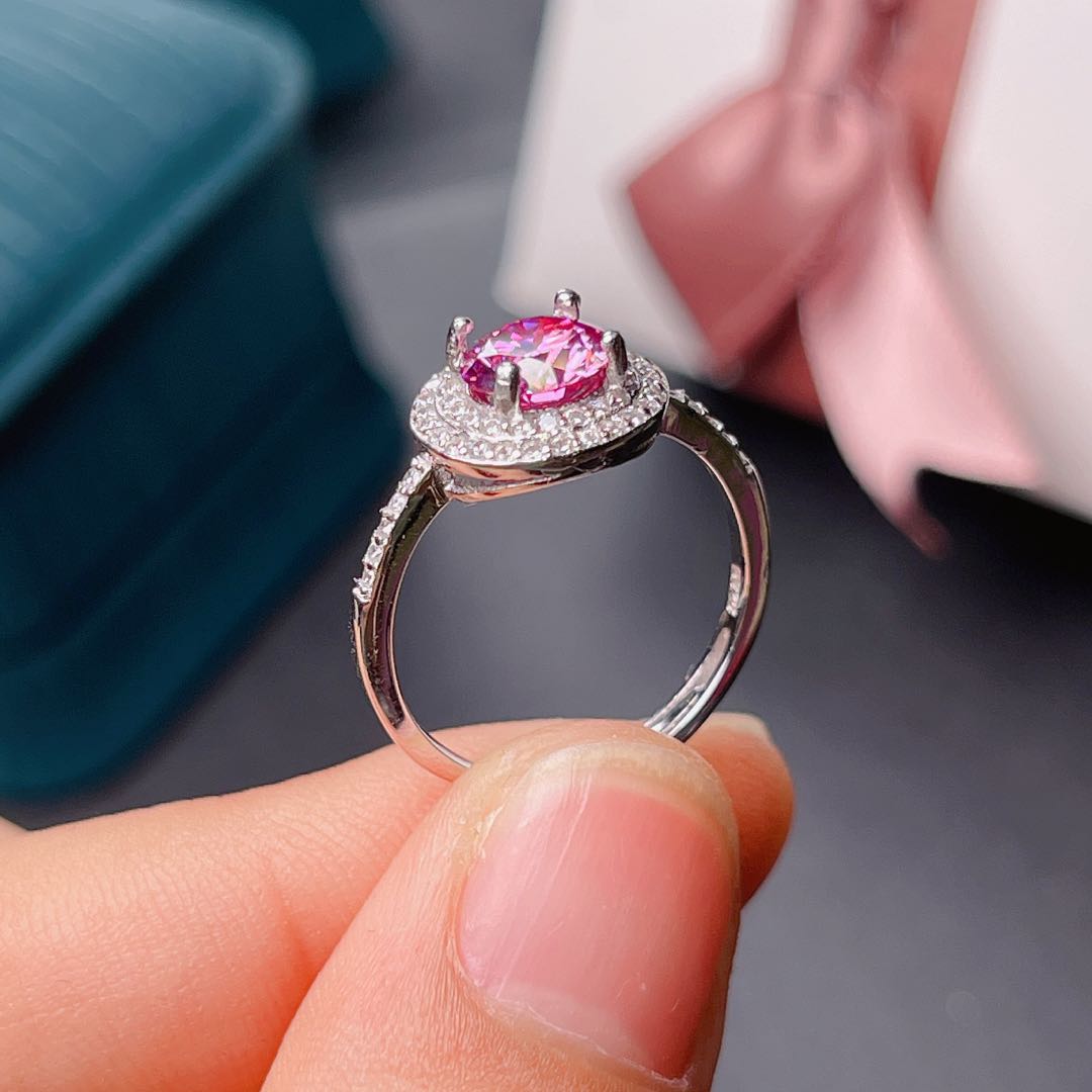 新しいパチパチピンクゴールドモアッサナイトリングジュエリー婚 - Moissanite Engagement Ring 1 Carat のレビューと価格