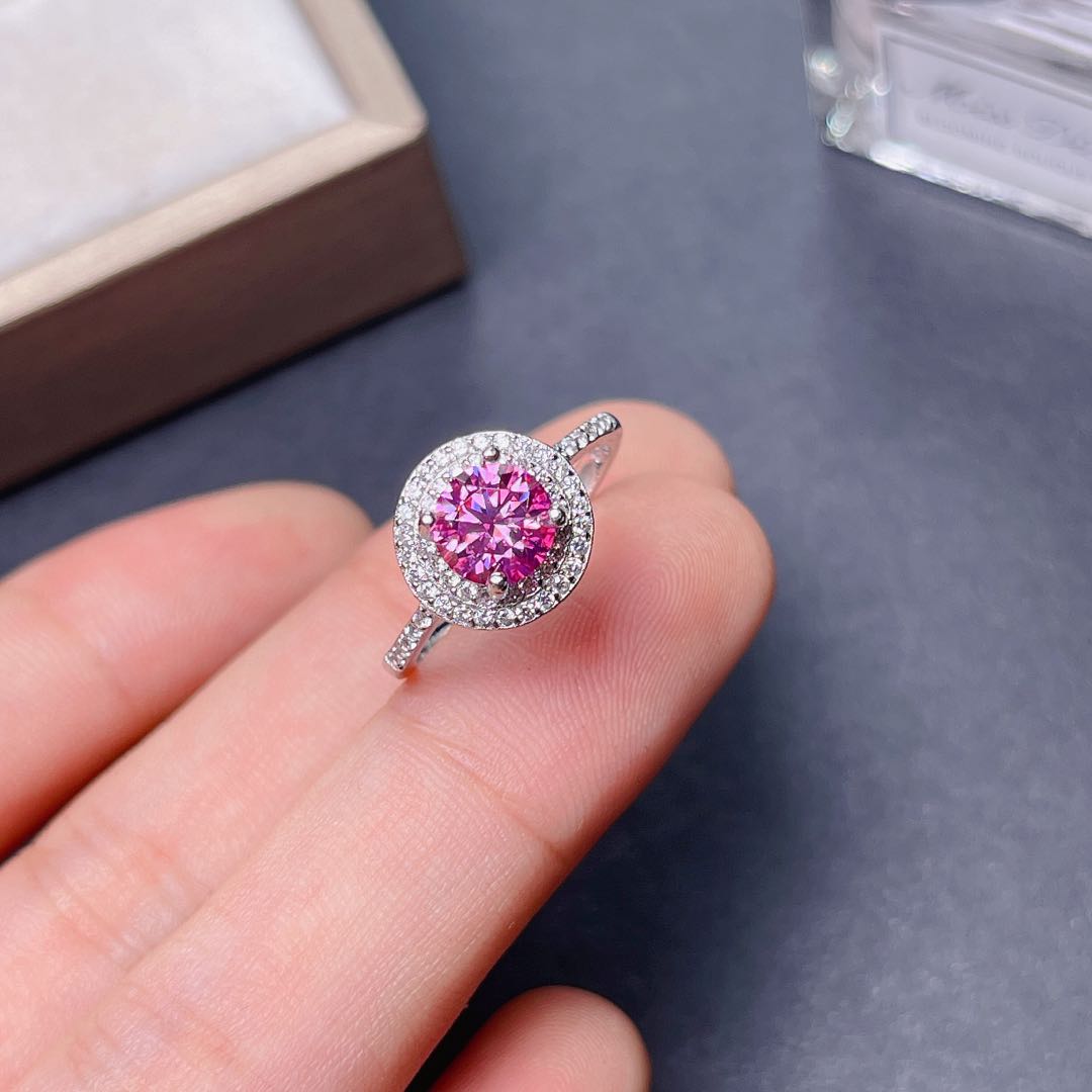 新しいパチパチピンクゴールドモアッサナイトリングジュエリー婚 - Moissanite Engagement Ring 1 Carat のレビューと価格