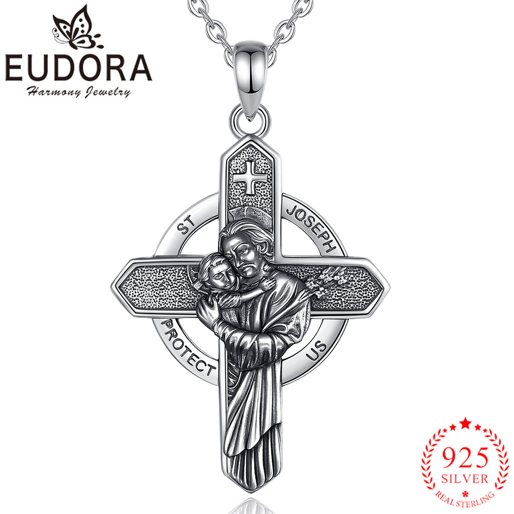 ユードラ 925 スターリングシルバー 聖ヨセフネックレス  - 925 Sterling Silver Chain Necklace Men のレビューと価格