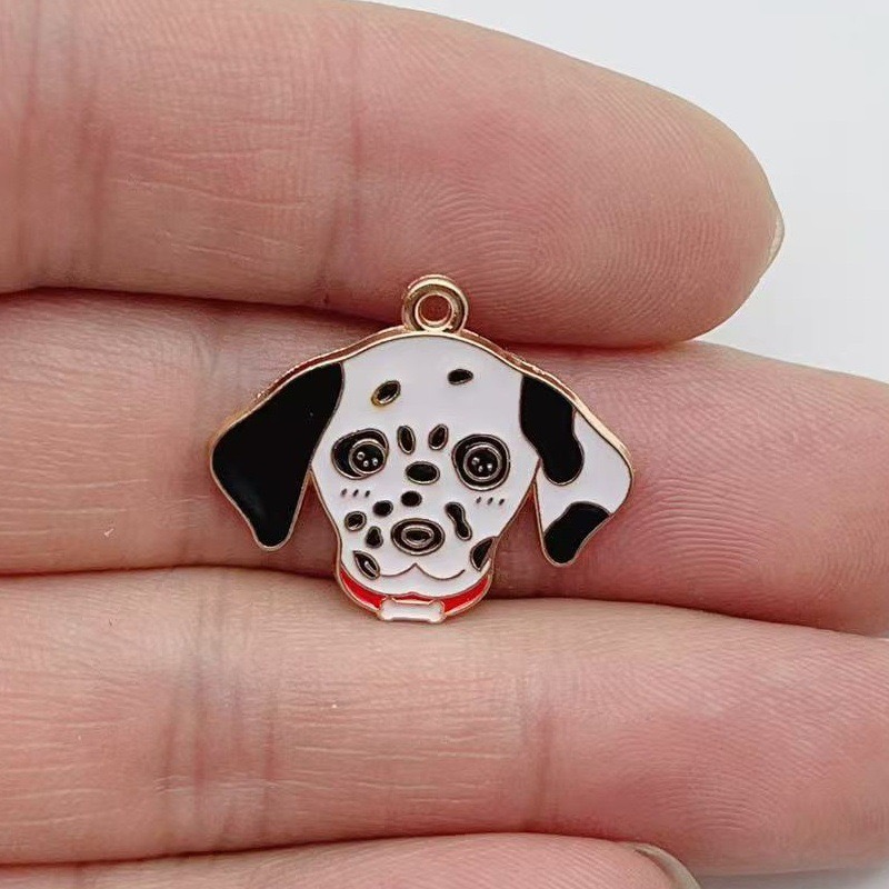 12個入り漫画ペット斑点犬合金オイルドロップペンダント、DI - Earrings のレビューと価格